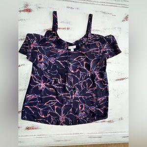 ALLISON JOY Size M Top with Straps and sleeves laying off the shoulder.